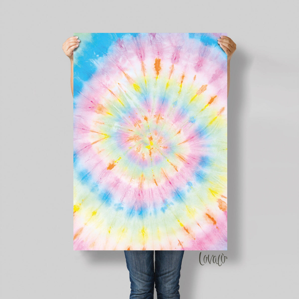 Rainbow tie-dye Photography Backdrop vinyl, Hippie spiral backgrounds for food, Product, Instagram, Flat lay &amp; Food Photography - Lov3150