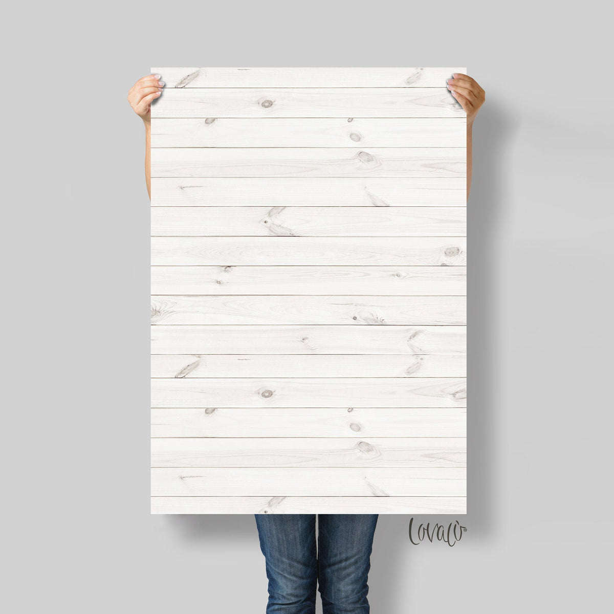 White Wood Vinyl Photography Backdrop rustic wood for Product, Instagram, Flat lay &amp; Food Photography - Lov367