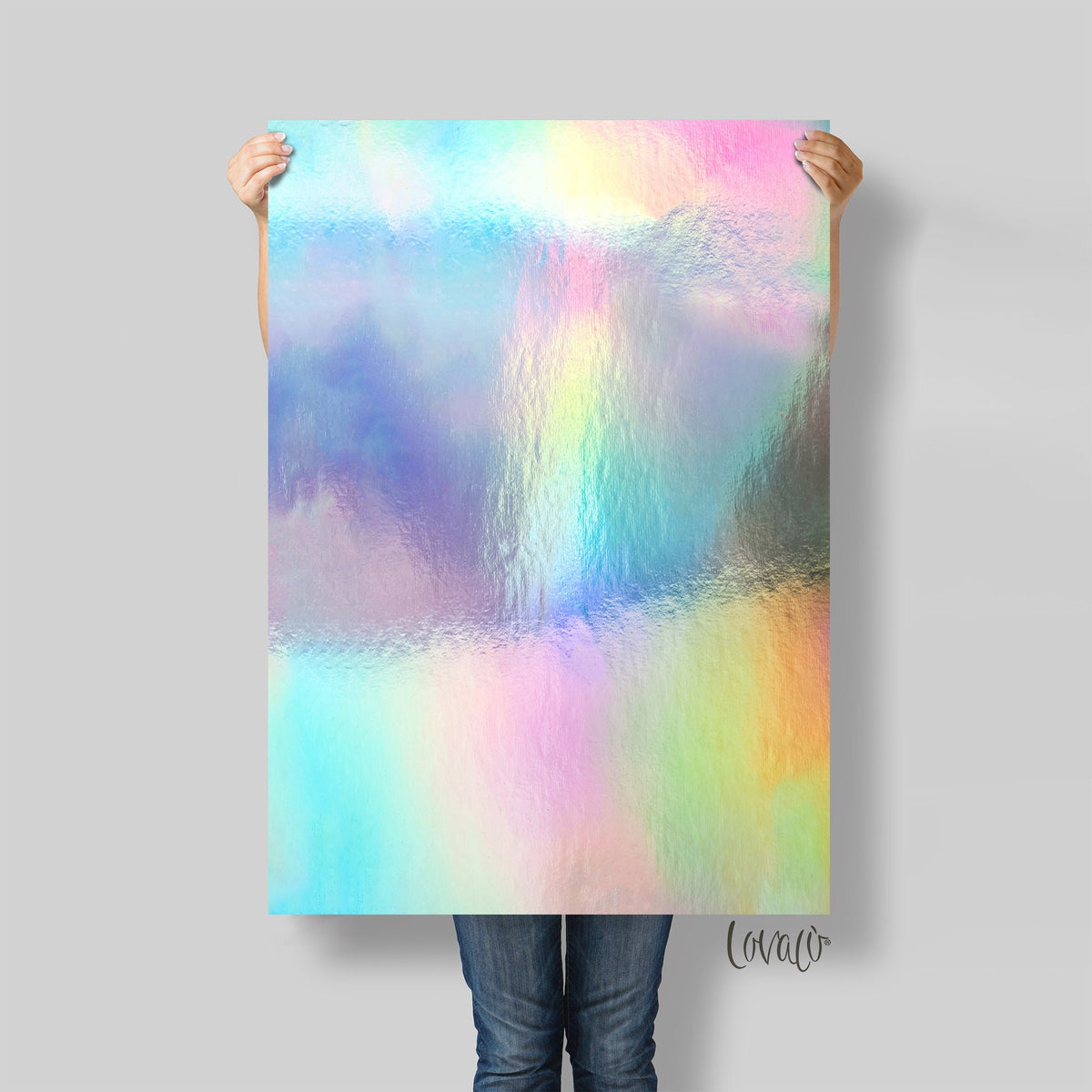 Vinyl Photography Backdrop iridescent rainbow for Product, Instagram, Flat lay & Food Photography - Lov824