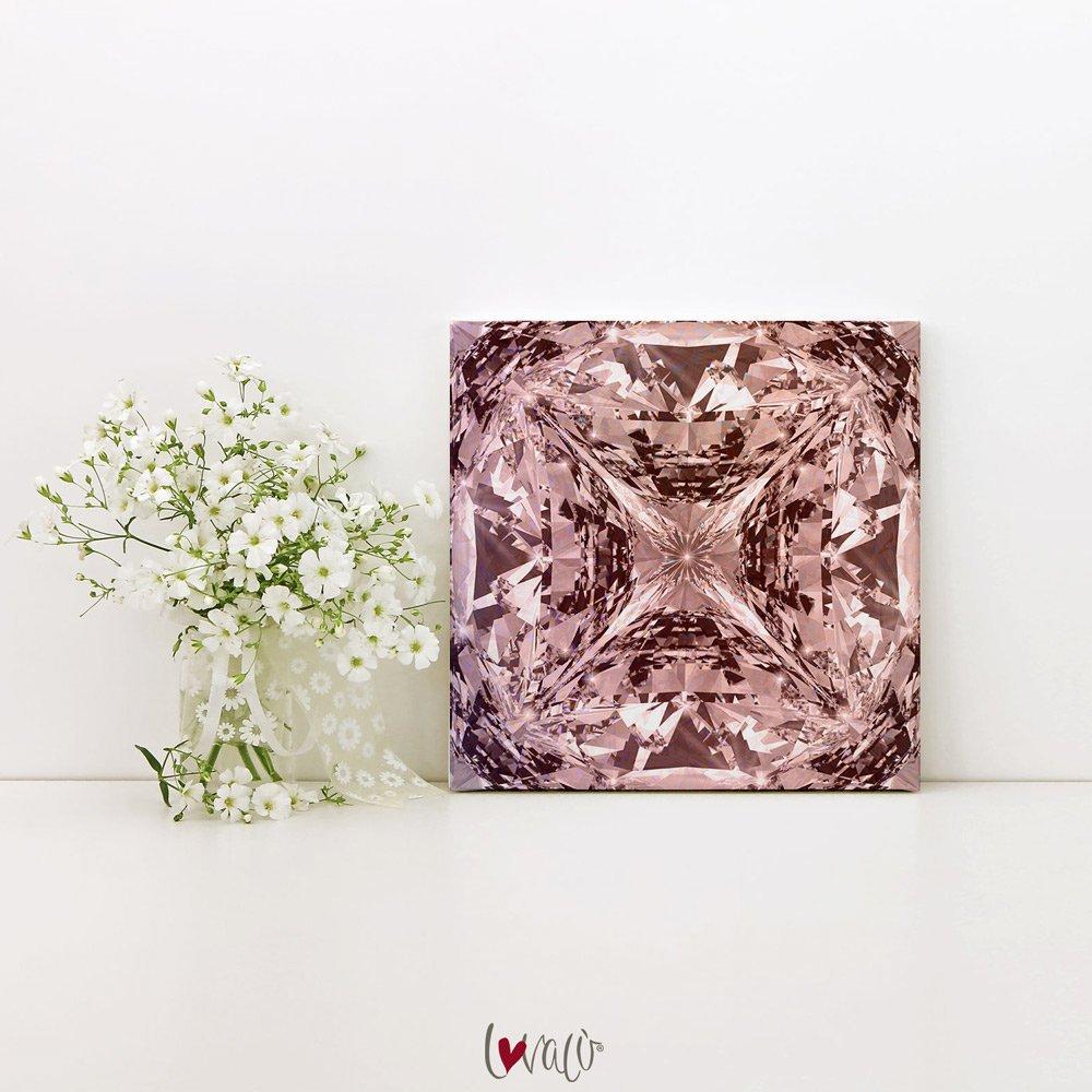 Fashion Wall Art Illustration Diamond rose gold on canvas - Lovalù